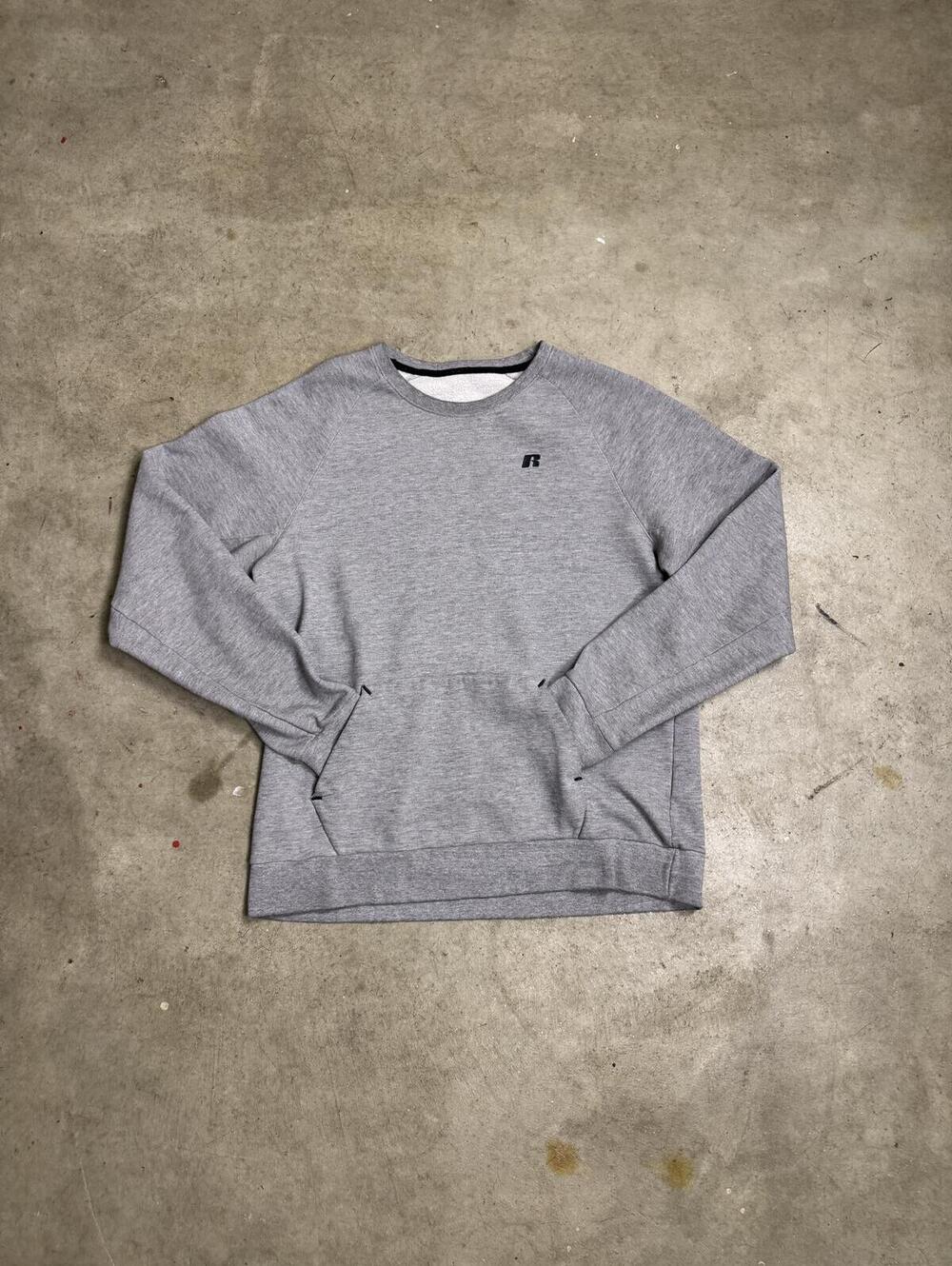 Russell Athletic Grey Crewneck Sweatshirt Pocket Fleece